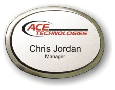 (image for) Ace Electric Technologies Logo Executive Oval Silver Badge