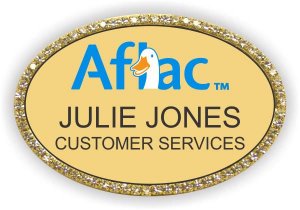 (image for) Aflac Gold Oval Bling Badge