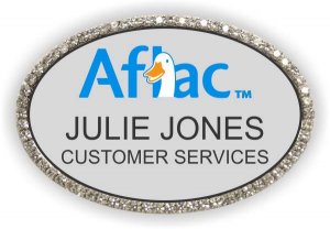 (image for) Aflac Silver Oval Bling Badge