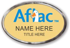 (image for) Aflac Oval Gold Prestige Badge, Polished Silver Frame