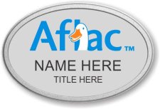 (image for) Aflac Oval Silver Prestige Badge with Pebbled Silver Frame