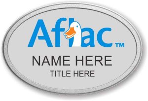 (image for) Aflac Oval Silver Prestige Badge with Pebbled Silver Frame