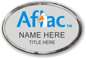 (image for) Aflac Oval Silver Prestige Badge, Polished Silver Frame