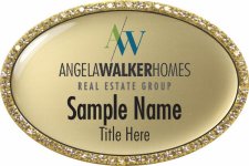 (image for) Angela Walker Homes Real Estate Group Gold Oval Bling Badge