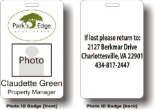(image for) Albemarle Housing Park's Edge Double Sided Photo ID Badge