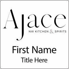 (image for) Ajace NW Kitchen & Spirits White Name Badge - With Title