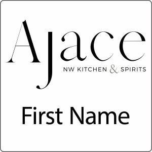 (image for) Ajace NW Kitchen & Spirits White Name Badge - No Title