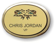(image for) Alaska Waters, Inc. Gold Oval Executive Badge
