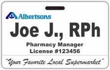 (image for) Albertsons ID Style Pharmacy Badge