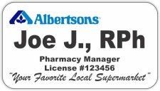 (image for) Albertsons Small White Pharmacy Badge