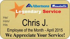 (image for) Albertsons Randalls Dual Logo Legendary Service Gold Badge Pronoun