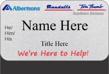 (image for) Albertsons Southern Division Tri-Logo Silver Pocket Badge Pronoun