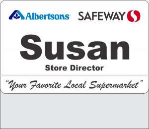 (image for) Albertsons Safeway Dual Logo White Pocket Name Badge