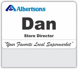 (image for) Albertsons White Pocket Name Badge