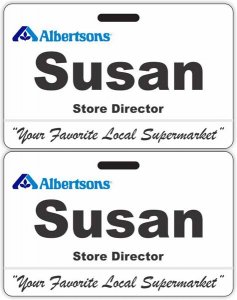 (image for) Albertsons ID Style Dual Sided Badge (No NiceGuard)