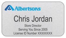 (image for) Albertsons Pharmacy Silver Name Badge