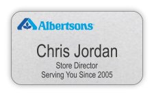 (image for) Albertsons Manager Silver Name Badge