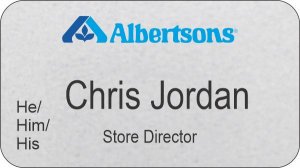 (image for) Albertsons Silver Name Badge Pronoun