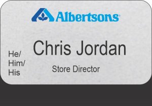 (image for) Albertsons Silver Pocket Name Badge