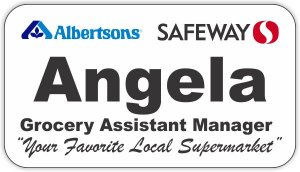 (image for) Albertsons Safeway Dual Logo White Name Badge