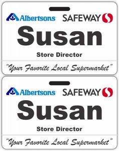 (image for) Albertsons Safeway Dual Logo ID Style Dual Sided Badge (No NiceGuard)