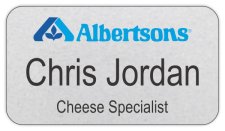 (image for) Albertsons Silver Name Badge (Large Font)