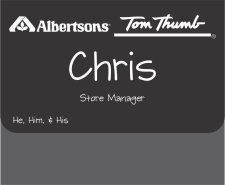 (image for) Albertsons Tom Thumb Black Pocket Badge