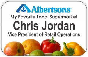 (image for) Albertsons White Name Badge