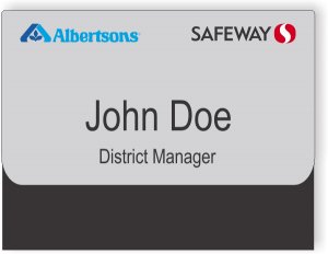 (image for) Albertsons Safeway Dual Logo Silver Pocket Name Badge