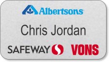 (image for) Albertsons Safeway Vons Tri Logo Silver Badge - Name Only