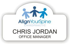 (image for) Align Your Spine Chiropractic White Shaped Badge