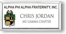 (image for) Alpha Phi Alpha Fraternity Executive White Silver Framed Badge
