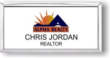 (image for) Alpha Realty Executive White Silver Framed Badge