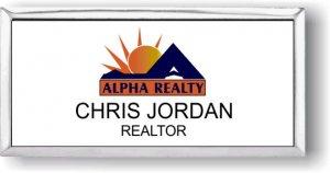 (image for) Alpha Realty Executive White Silver Framed Badge