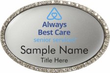 (image for) Always Best Care Senior Services Oval Bling Silver badge