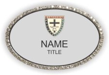 (image for) African Methodist Episcopal Church Oval Bling Silver badge