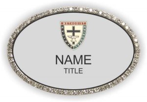 (image for) African Methodist Episcopal Church Oval Bling Silver badge