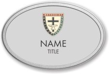 (image for) African Methodist Episcopal Church Oval Silver Prestige Badge with Pebbled Frame