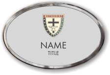 (image for) African Methodist Episcopal Church Oval Silver Prestige Badge, Polished Frame