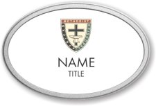 (image for) African Methodist Episcopal Church Oval White Prestige Badge with Pebbled Frame