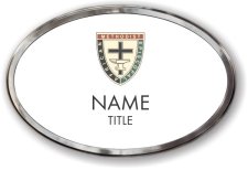 (image for) African Methodist Episcopal Church Oval White Prestige Badge, Polished Frame