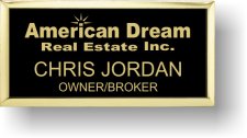 (image for) American Dream Real Estate Executive Black Badge with Gold Frame