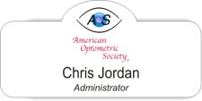 (image for) American Optometric Society White Shaped Badge