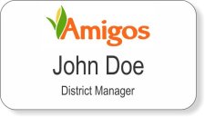 (image for) Amigos White Name Badge