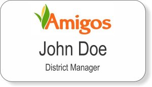 (image for) Amigos White Name Badge