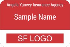 (image for) Angela Yancey SF Insurance Agency Shaped White Badge