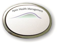 (image for) Apex Health Management Excutive Oval Logo Only Silver Badge