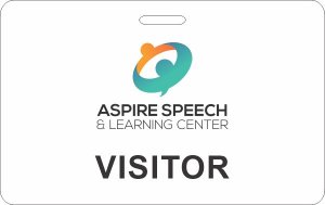 (image for) Aspire Speech & Learning Center - Visitor ID Horizontal Badge