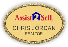 (image for) Assist-2-Sell Gold Oval Bling Badge