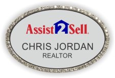 (image for) Assist-2-Sell Silver Oval Bling Badge